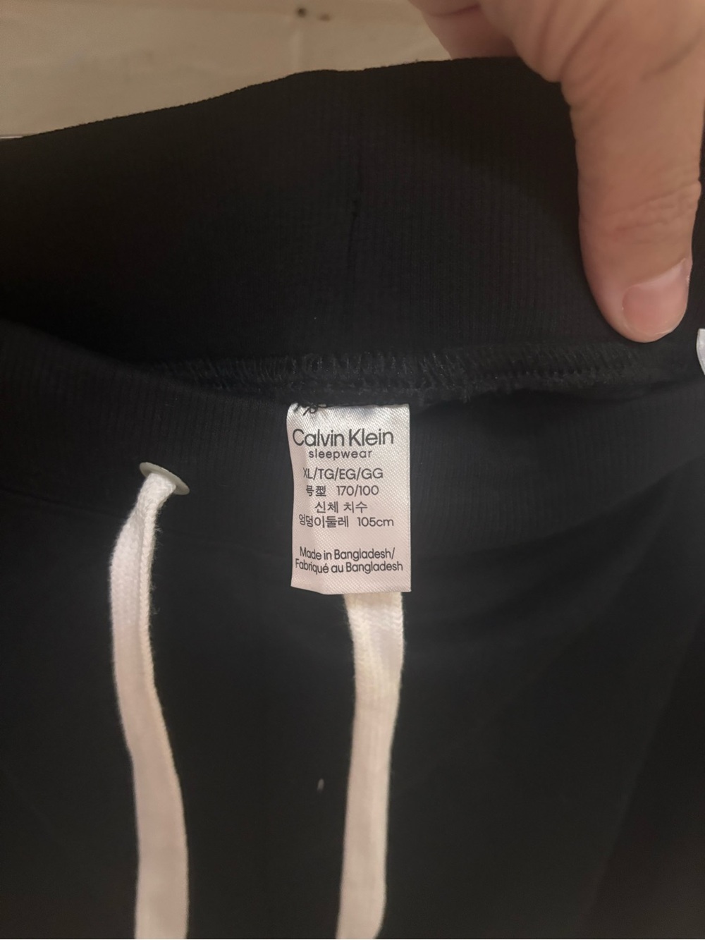 Calvin Klein Black Jogger Pants with White Drawstring - Picture 4 of 5